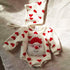 Baby climbing clothes baby cute Spring Festival Christmas plus velvet jumpsuit New Year snowman love climbing clothes send hat